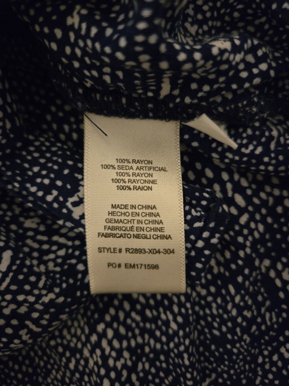 Cloth & Stone Anthropologie Blue White Printed Button Down Shirt M - Picture 2 of 5